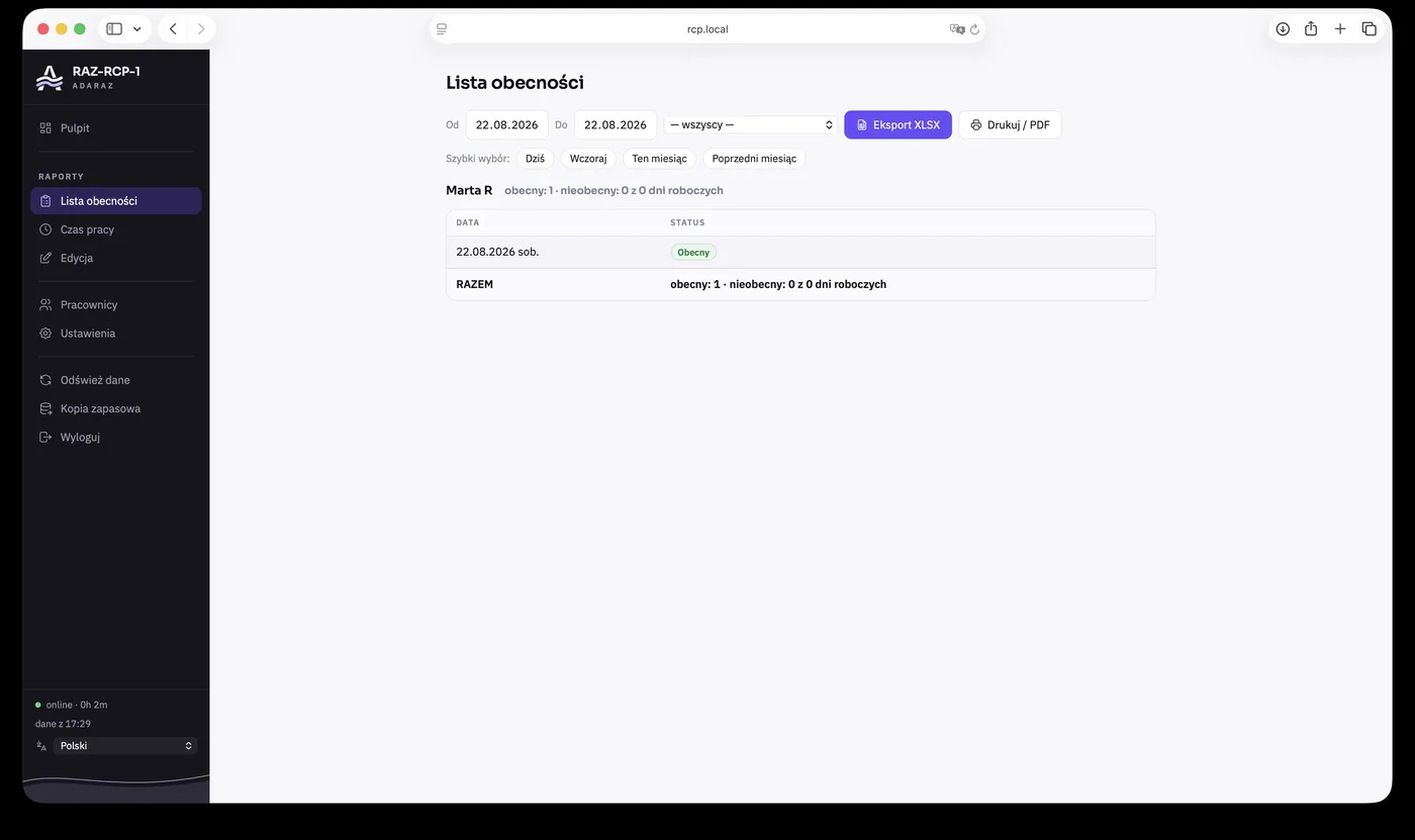 Lista obecności